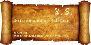 Weissenbacher Sára névjegykártya